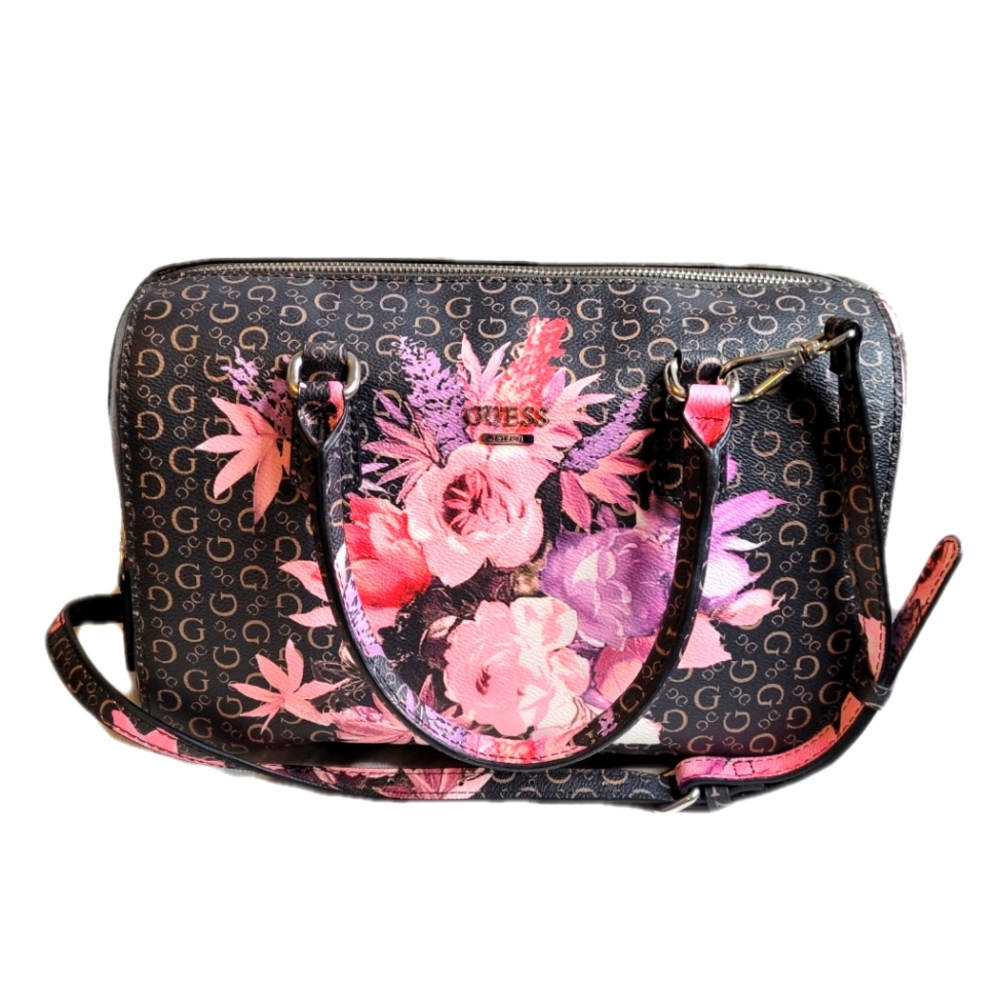GUESS FLORAL SATCHEL BAG